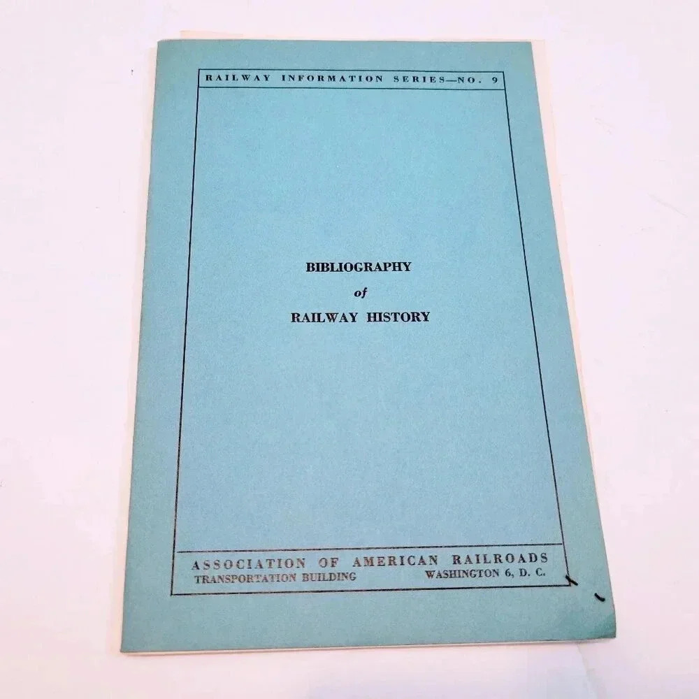 1940 Bibliography of Railway History Information Series No. 9 Vintage